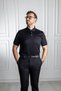 Polo Collar 100% Mercerized Cotton Classic Fit Patterned Black T-Shirt