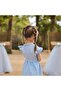 Girl's Ruffle Sleeve Belted Muslin Dress Eid - 5