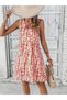 Trend Esinty Women's Sleeveless Ring Detail Collar Crinkled Fabric Dress (Colorful)