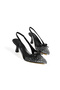 Olivia Women's Stiletto Rhinestone Pointed Toe Bow Detail Open Back Evening Dress Classic Heels