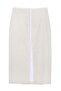 Natural Linen Midi Skirt - Slit Detail - 2