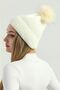 مجموعة وشاح Pompom Ecru Beret Thessaloniki - 6