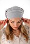 قبعة رمادية متوترة للنساء - 5