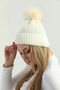 مجموعة وشاح Pompom Ecru Beret Thessaloniki - 7