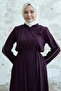 Salvia Casual Sleeve Trim Patterned Plum Ferace - 2