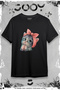 Cute Cat Printed Oversize Wide Fit T-Shirt Black and White Set of 2 - 4