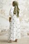 White Embroidered Shirt Collar Dress - 5