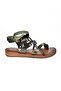 S374781503 Black Genuine Leather Flip Flop Women's Sandals - 6