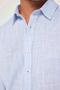 Men's Slim Fit Long Sleeve 100% Cotton Linen Texture Blue Shirt with Epaulettes - 4