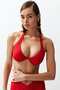 Kırmızı V Telli Balconette Kaplı Basic Bikini Üstü TBESS24BU00159 - 5