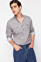 Gray Regular Fit Denim Jeans Shirt with Snap Fastener Tmnss24Go00081 - 3
