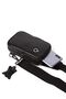 Black Genuine Leather Body Bag with Headphone Outlet - 4