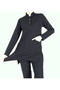 Smoke Color Long Hijab Doctor Nurse Jersey Judge Collar Single Top - 3