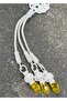 Silver Rosary with Love Knot and Zirconia - Three Hanging Tassels - 3