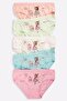 Cotton Girls' Mixcolor Panties Set of 5 Pack Printed Slips - 2