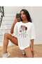 Women's Printed Crew Neck Oversized Loose t-shirt - 4