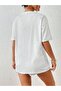 Women's White Be Strong Tiger Printed Oversize T-Shirt - 2