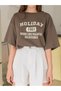 Women's Brown Holiday 1971 Printed Oversize T-Shirt - 4