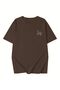 Women's Brown Figure Rabbit Printed Oversize T-Shirt - 3