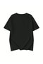 Women's Black Figure Rabbit Printed Oversize T-Shirt - 2