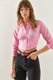 Women's Pink Long Sleeve Shirt with Elastic Back 60251271 - 5