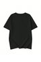 Women's Black Figure Peace Printed Oversize T-Shirt - 2