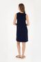 Women's Navy Blue Crew Neck Knitted Dress ELIFSU BUTİKHOME - 5