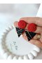 Red Rose Flower with Steel Earring Apparatus Handmade Polymer Clay Earrings Ultra Light - 2