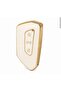 Luxury Key Protection Case Compatible with Seat Leon Fr Mk4 and Golf 8 White Gold