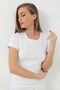 Women's White Rib T-Shirt 2 Pack - Short Sleeve, 100% Cotton - 6