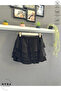 Black Ruffled Mini Skirt Layered Wrapped Fabric Elastic Waist Unlined Comfortable Daily Women's - 7