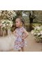 Girls Floral Print Sleeveless Dress with Buttons on the Back