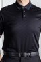 Polo Collar 100% Mercerized Cotton Classic Fit Patterned Black T-Shirt - 3