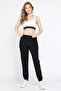 Women's Jogger Sweatpants - Black, Elastic Legs