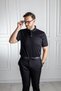 Polo Collar 100% Mercerized Cotton Classic Fit Patterned Black T-Shirt - 6