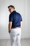 Polo Collar 100% Mercerized Cotton Classic Fit Patterned Navy T-Shirt - 8