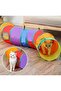Rainbow Color Folding Cat and Dog Play Tunnel, Fun Pet Toy Tunnel - 5