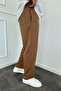 Men's Baggy Loose Fit Elastic Waist Brown Striped Trousers - 2