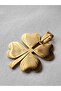 LARGE SIZE GOLD STAINLESS STEEL CLOVER PENDANT - 4