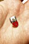 Italian Steel Bracelet Charm with Dangle Red Enamel Heart (1 Pc) 9mm Scb26C - 6
