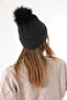 Women's Winter Anthracite Pompom Knitwear Beret - 4