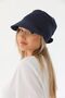 Safari style navy blue bandana visor with tie closure - 4