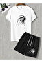 Unisex EAGLE Printed Oversize Shorts T-shirt Set - 2