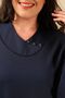 Women's Large Size Hijab Honeycomb Fabric Jacquard Mother Dress Navy Blue - 3