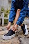 SARAH WOMEN'S BLACK REAL LEATHER SNEAKER - 4