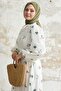 White Embroidered Shirt Collar Dress - 2