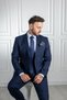 İnterview Sarar Zeus Mono Collar Slim Fit Navy Blue Wool Suit - 8