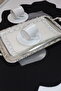 Chain Embroidered Rectangular Tray Cover 24X15Cm