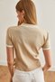 Women's Stone Color Detailed Side Slit Knitwear Blouse Blz- 19002667 - 6