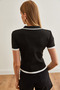 Women's Black Color Detailed Side Slit Knitwear Blouse Blz- 19002667 - 5